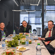 Mankal of Bituach Leumi with MK Pindrus visit Chaim V'Chessed's Offices