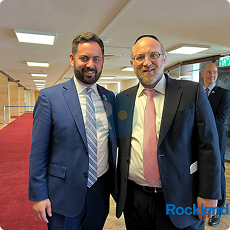 Paysach Freedman with Congressman Mike Lawler in Knesset May 2023